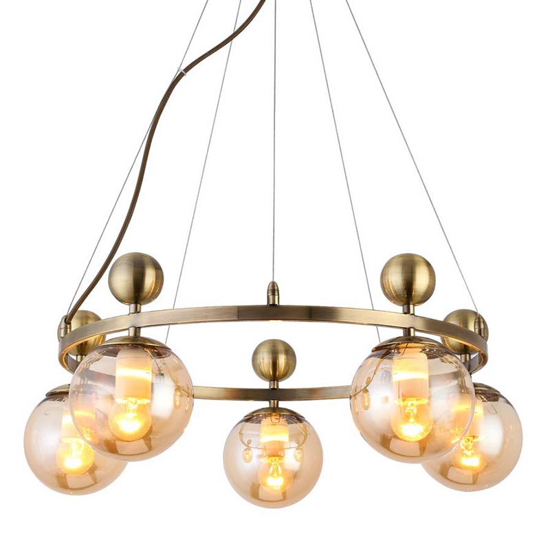 Люстра Demian Bronze Chandelier Бронза Янтарный в Самаре | Loft Concept 