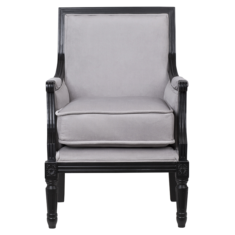 Кресло Harry Armchair black and grey velour Серый Черный в Самаре | Loft Concept 