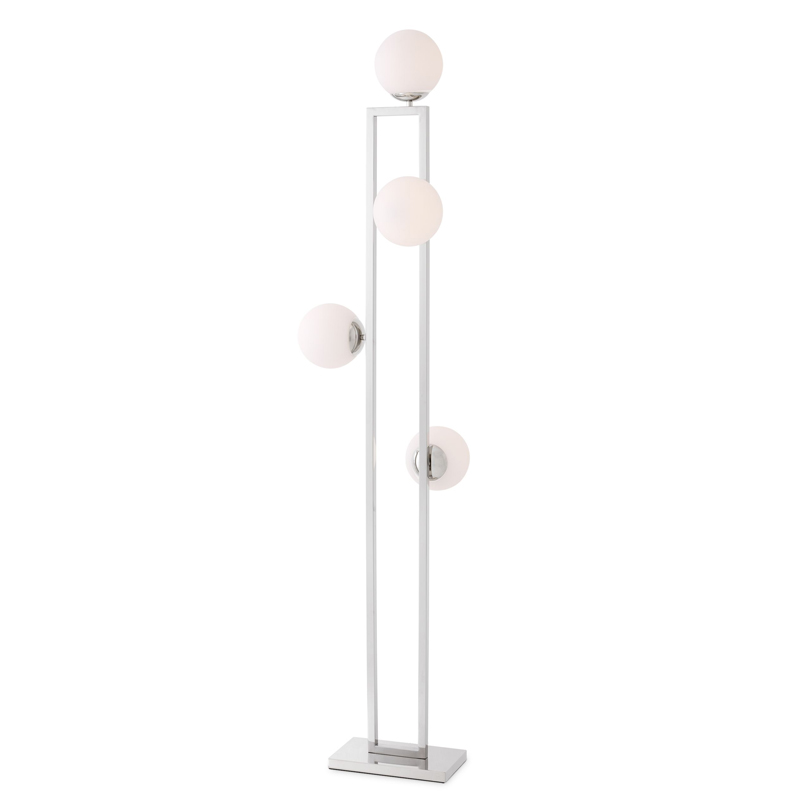 Торшер Eichholtz Floor Lamp Pascal Nickel Никель Белый в Самаре | Loft Concept 