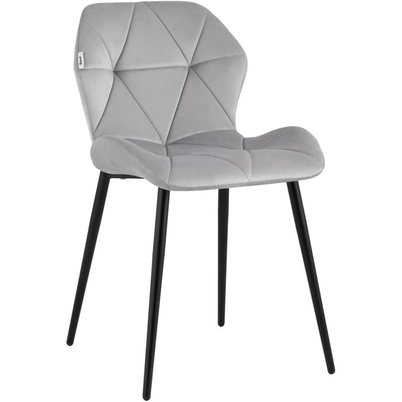 Стул Jeroen Chair II Серый Велюр Серый Черный в Самаре | Loft Concept 