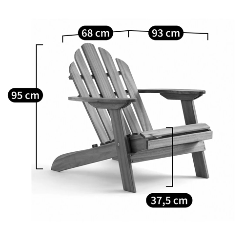 Уличное кресло из массива акации Adirondack Wooden Chair Natural в Самаре