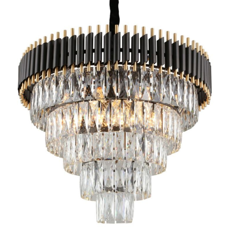 Empire Black Chandelier Crystal D 66 Черный Прозрачное Стекло Золотой в Самаре | Loft Concept 