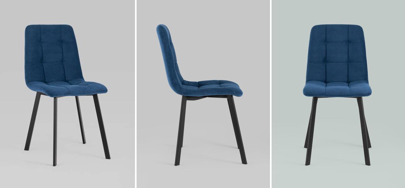 Стул NANCY S Chair Синий Велюр - фото