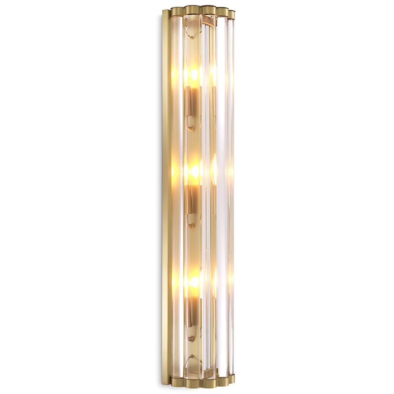 Бра Eichholtz Wall Lamp Amalfi Brass Прозрачное Стекло Латунь в Самаре | Loft Concept 