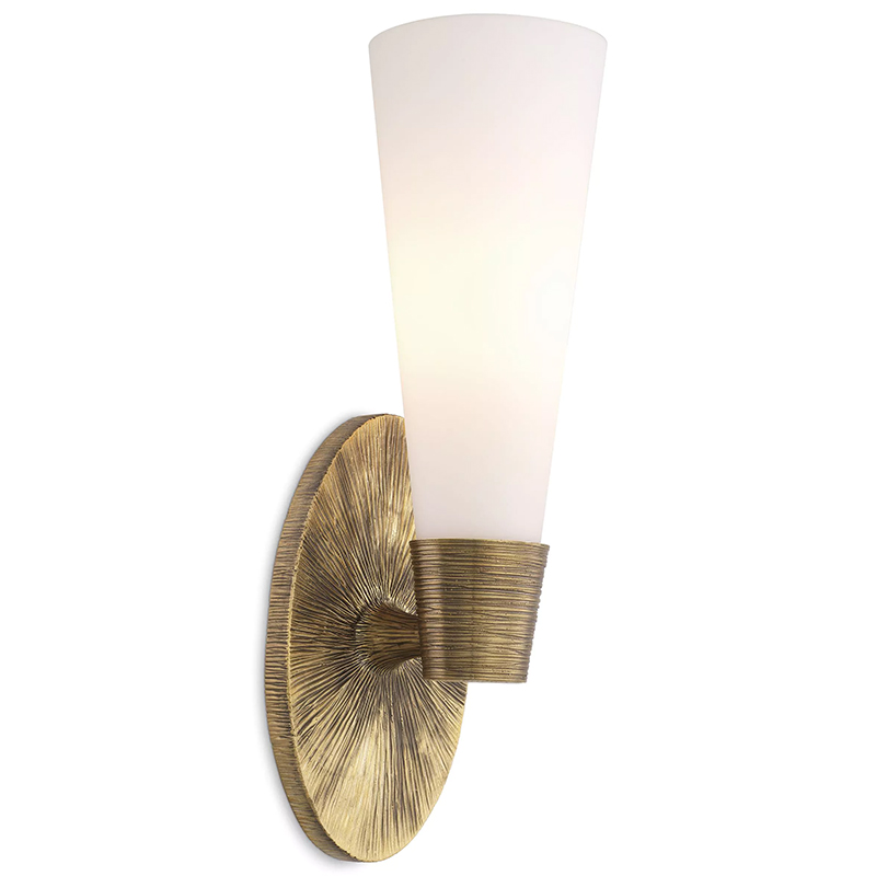 Бра Eichholtz Wall Lamp Nolita Single Белый Латунь в Самаре | Loft Concept 