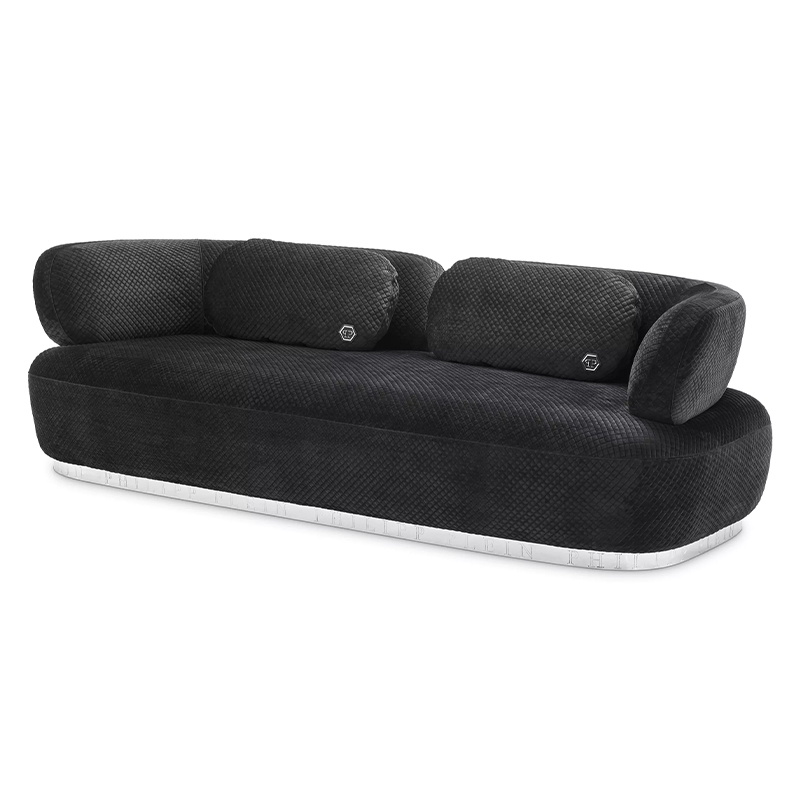 Диван Philipp Plein Sofa Signature Чёрный Черный Золотой в Самаре | Loft Concept 