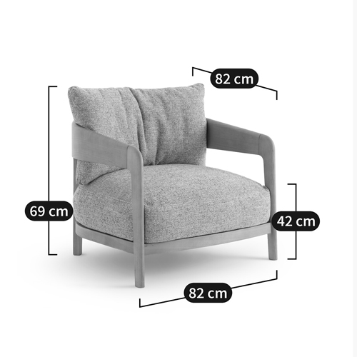 Кресло с каркасом из массива ясеня Deniaud Ash Grey Armchair в Самаре