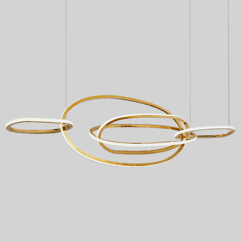 Люстра Horizontal Gold Oval Rings Chandelier Золотой в Самаре | Loft Concept 