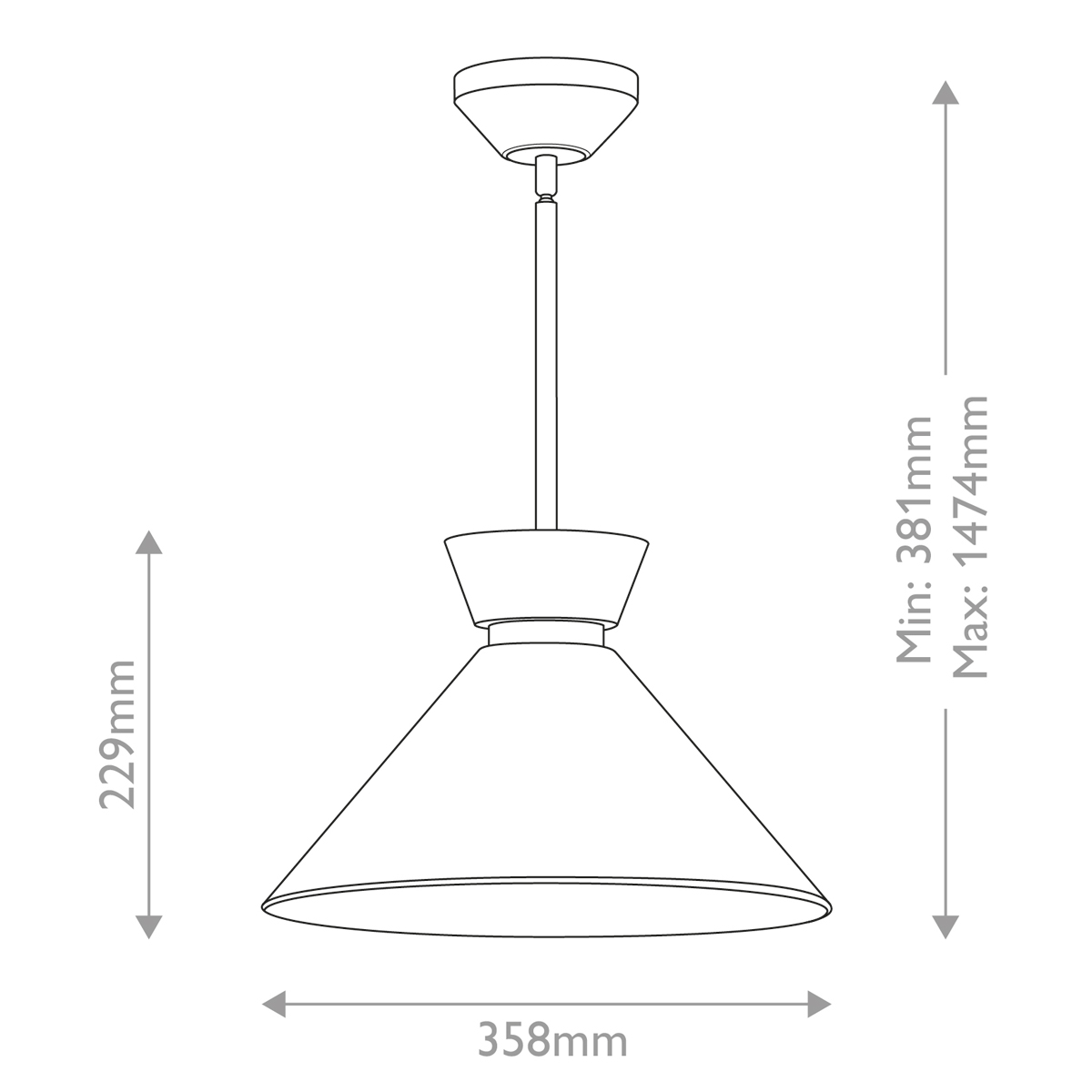 Подвесной светильник с белым стеклянным конусным плафоном Alora Mood в Самаре