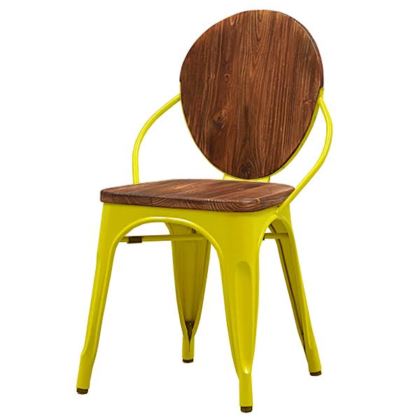 Стул Tolix chair Wooden Yellow Дуб темный Желтый в Самаре | Loft Concept 