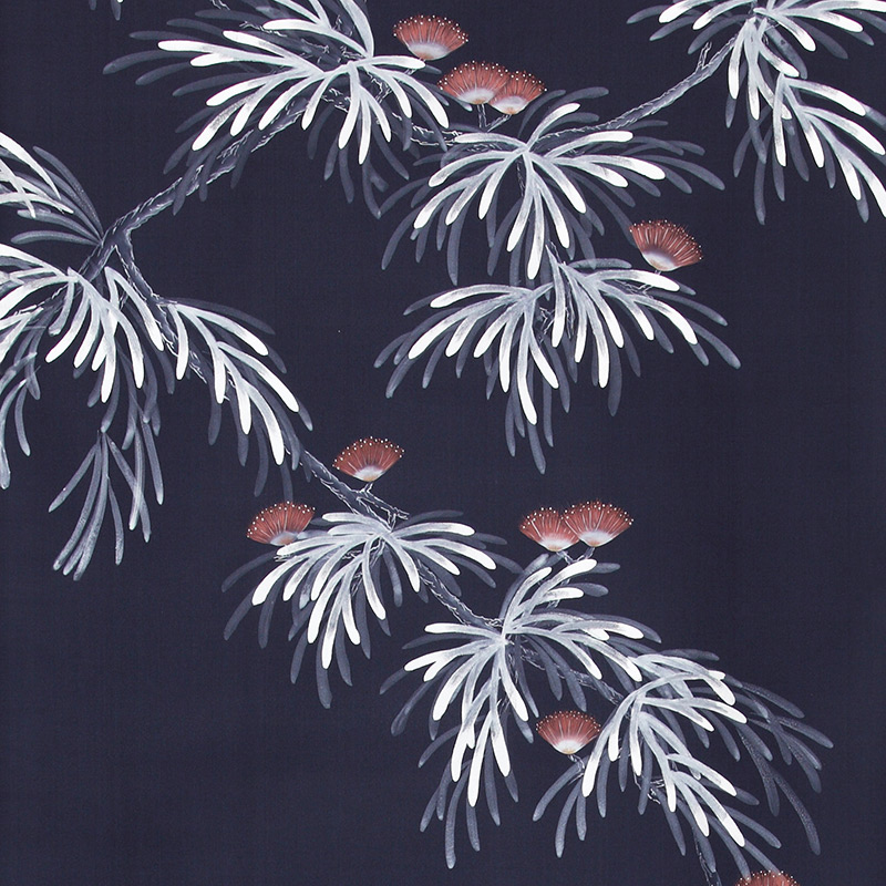 Обои ручная роспись Silk Tree Special Colourway on Empire Blue dyed silk Обои ручная роспись Silk Tree Special Colourway on Empire Blue dyed silk в Самаре | Loft Concept