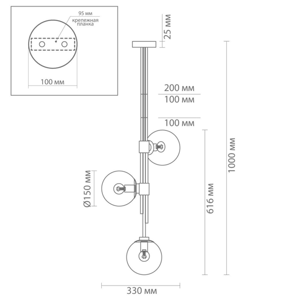 Светильник TRILOGY Ceiling Light Clear glass 100  в Самаре