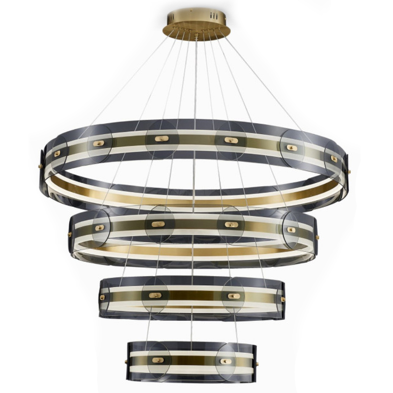 Люстра Gold 3 ring horizontal chandelier Прозрачный Латунь в Самаре | Loft Concept 