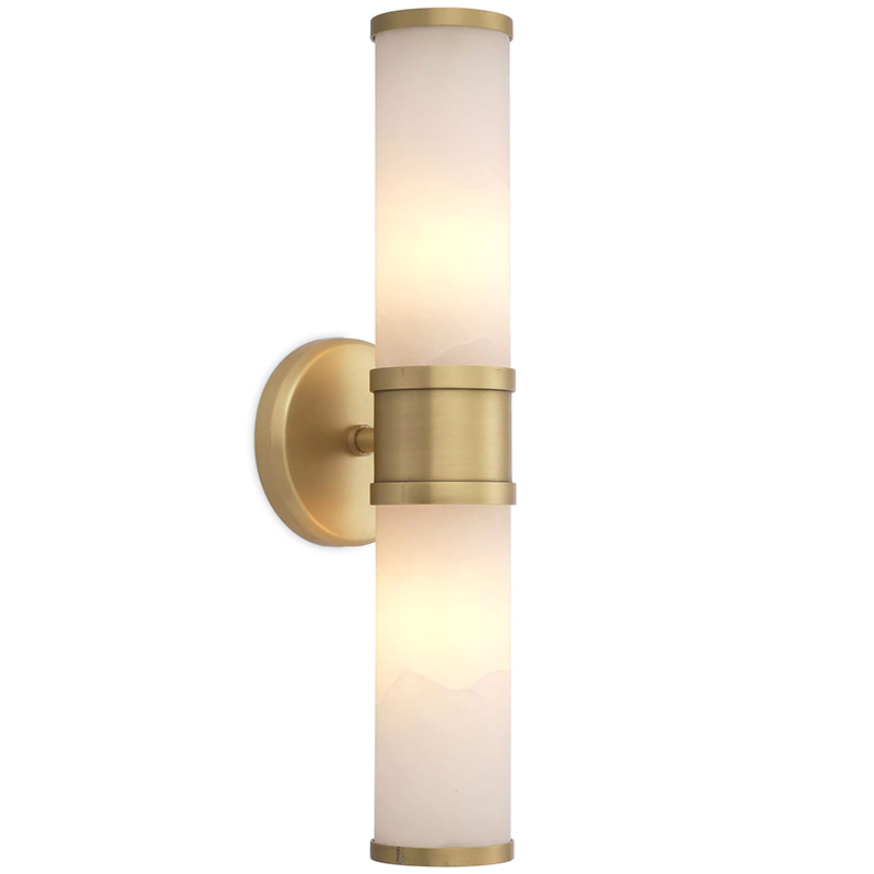 Бра Eichholtz Wall Lamp Claridges Double Латунь Бежевый в Самаре | Loft Concept 