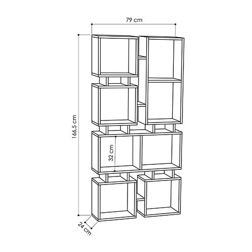 Стеллаж прямой цвета древесины с 8-ю открытыми полками RAIL BOOKCASE NO.1 OAK в Самаре