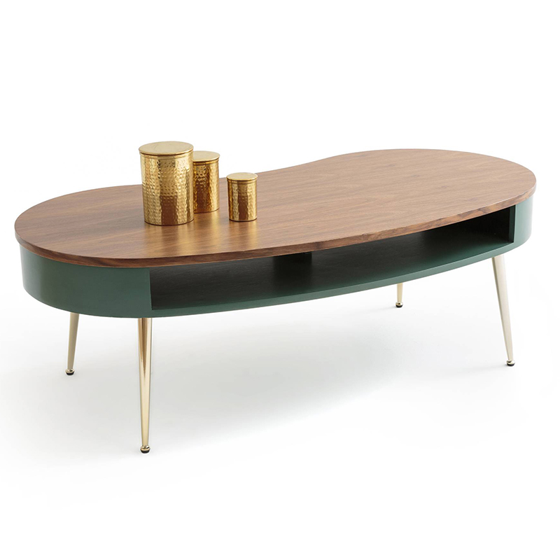 Кофейный стол Torborg Coffee Table Орех Изумрудный Золотой в Самаре | Loft Concept 