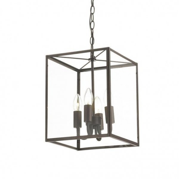 Подвесной светильник Loft Industrial Ortogonal Pendant Cube Brown 4 Прозрачное Стекло Коричневый в Самаре | Loft Concept 