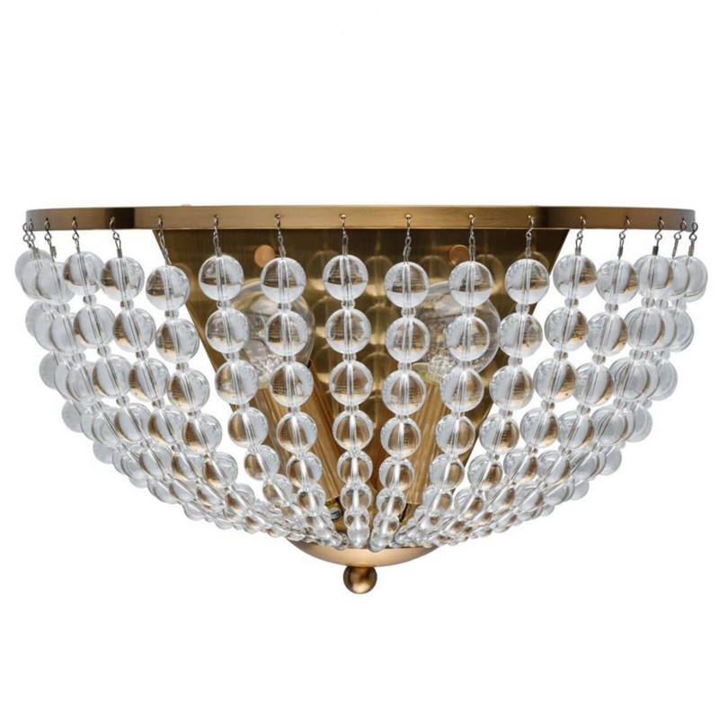 Бра Virginia Clear Beads Wall Lamp Gold Золотой Прозрачное Стекло в Самаре | Loft Concept 