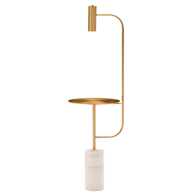 Торшер Marble Floor Lamp Латунь Белый Торшер Marble Floor Lamp Латунь Белый в Самаре | Loft Concept