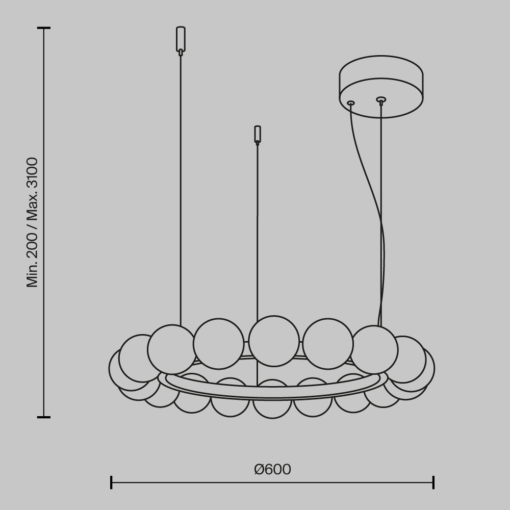 Люстра подвесная Ambre 3000К в Самаре