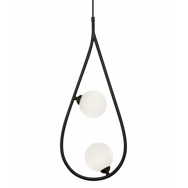 Люстра Marcan 2 Ball Chandelier Black Черный Белый в Самаре | Loft Concept 