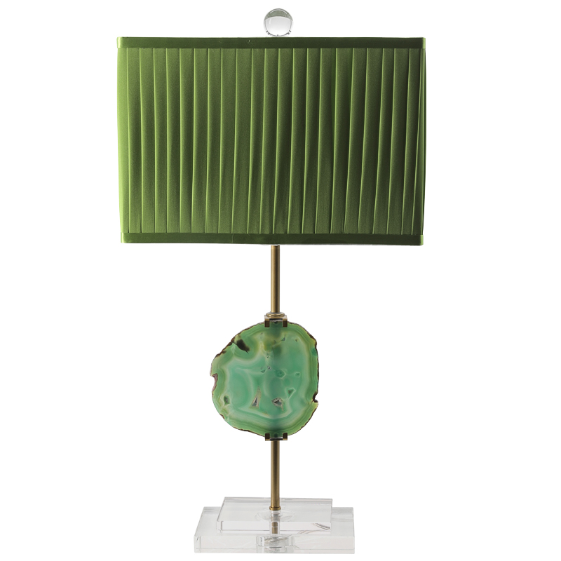 Настольная лампа Green Agate Design Table Lamp Зеленый Латунь Прозрачное Стекло в Самаре | Loft Concept 