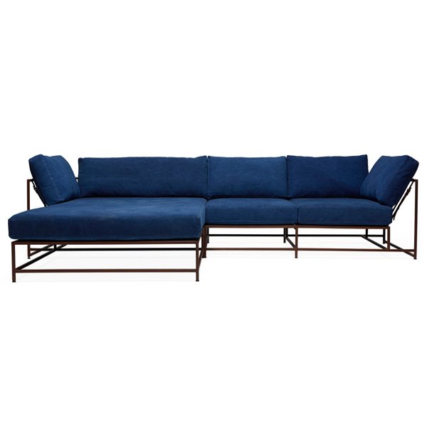 Угловой диван Indigo Denim and copper Sectional sofa  Индиго в Самаре | Loft Concept 