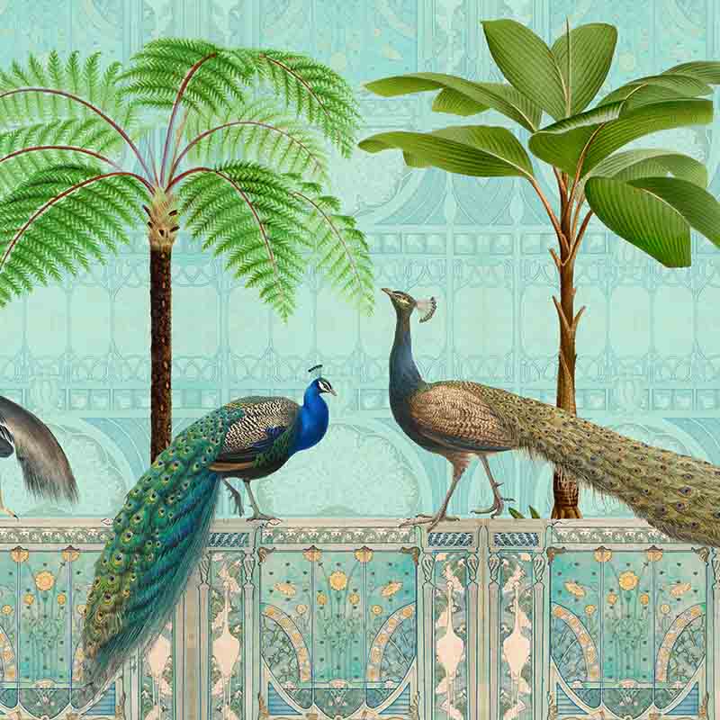 Обои ручная роспись Chinoiserie Palace Of Birds Tropical  в Самаре | Loft Concept 