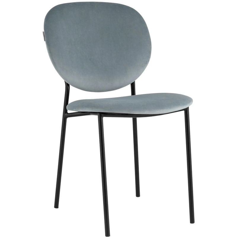 Стул Stanley Chair Пыльно-Голубой Велюр Голубой пастельный Черный Стул Stanley Chair Пыльно-Голубой Велюр Голубой пастельный Черный в Самаре | Loft Concept