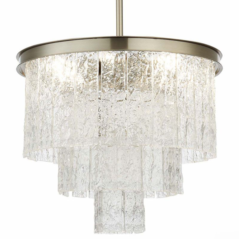 Люстра Renea Textured Glass Chandelier Nickel Никель Прозрачное Стекло в Самаре | Loft Concept 