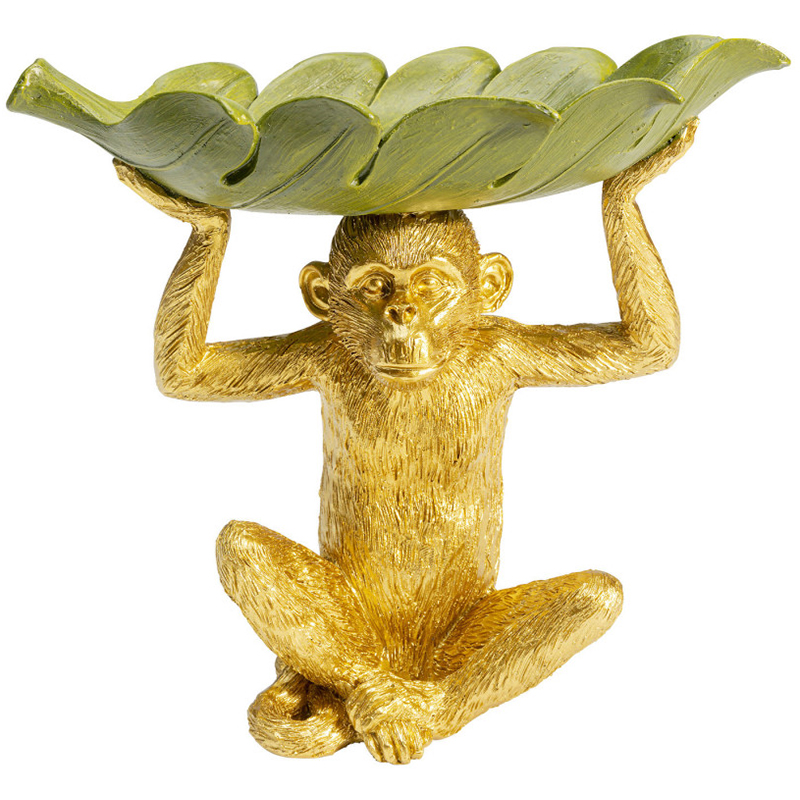 Конфетница Golden Monkey holding a leaf Зеленый Золотой в Самаре | Loft Concept 