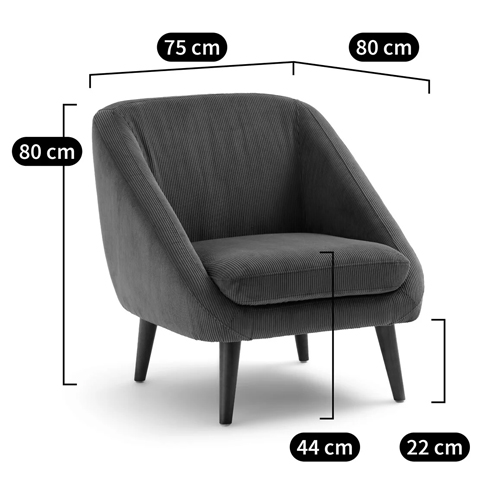 Кресло серое Pauley Grey Armchair в Самаре