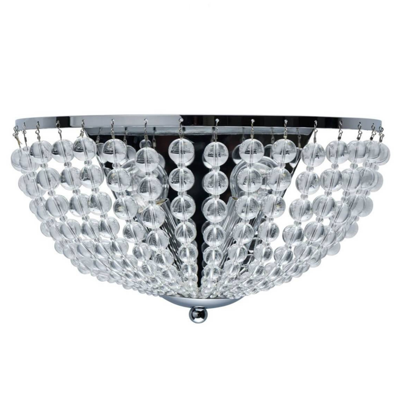 Бра Virginia Clear Beads Wall Lamp chrome Хром Прозрачное Стекло в Самаре | Loft Concept 