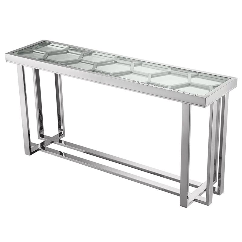 Консоль Philipp Plein Console Table Skeleton Chrome Хром Прозрачное Стекло в Самаре | Loft Concept 