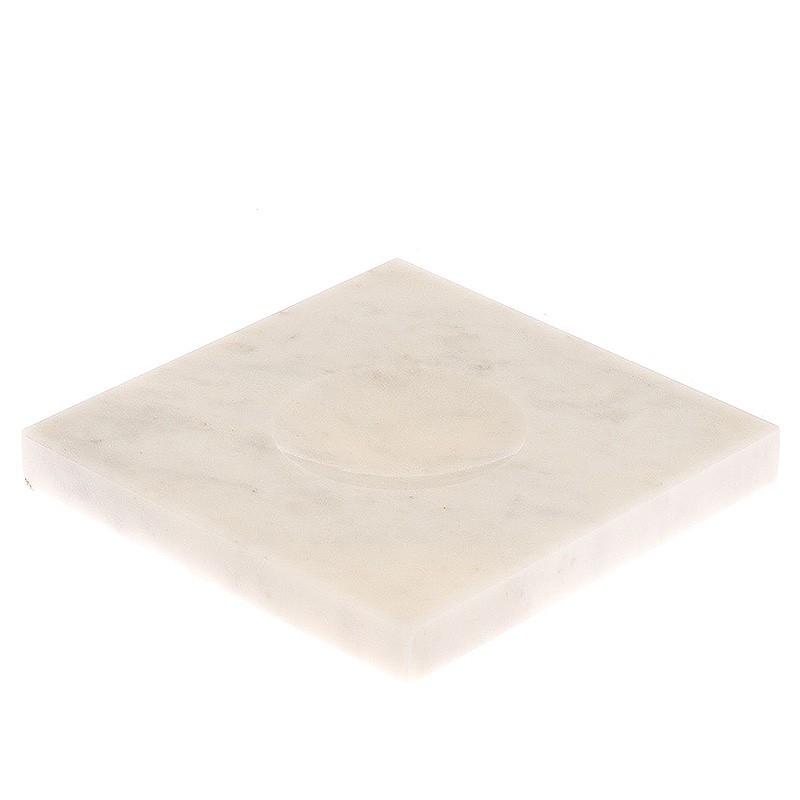 Подставка под шар квадратная из натурального камня Мрамор Белый Natural Stone Sphere Stands Белый Мрамор Bianco в Самаре | Loft Concept 