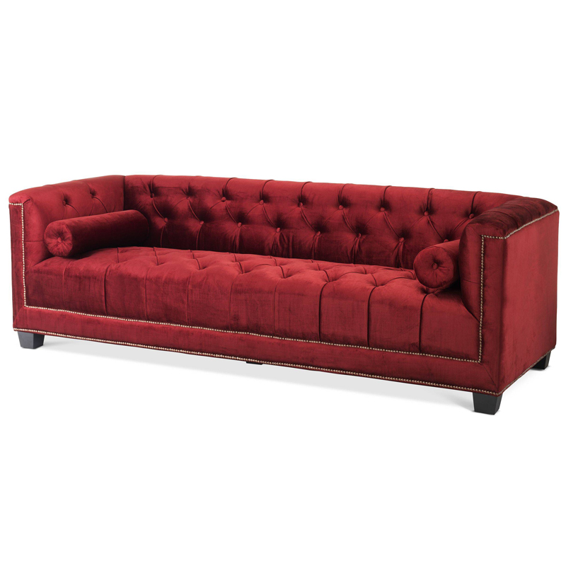 Диван Eichholtz Sofa Paolo red Красный Черный Коричневый в Самаре | Loft Concept 