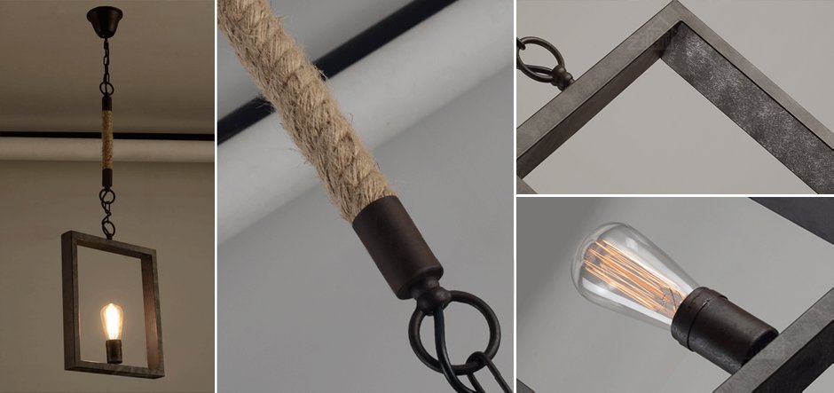 Подвесной светильник Quadrate Loft Rope Light Подвесной светильник Quadrate Loft Rope Light - Loft-Concept в Самаре