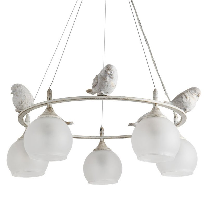 Люстра Provence Bird Chandelier white Белое матовое стекло Золотой Белый в Самаре | Loft Concept 