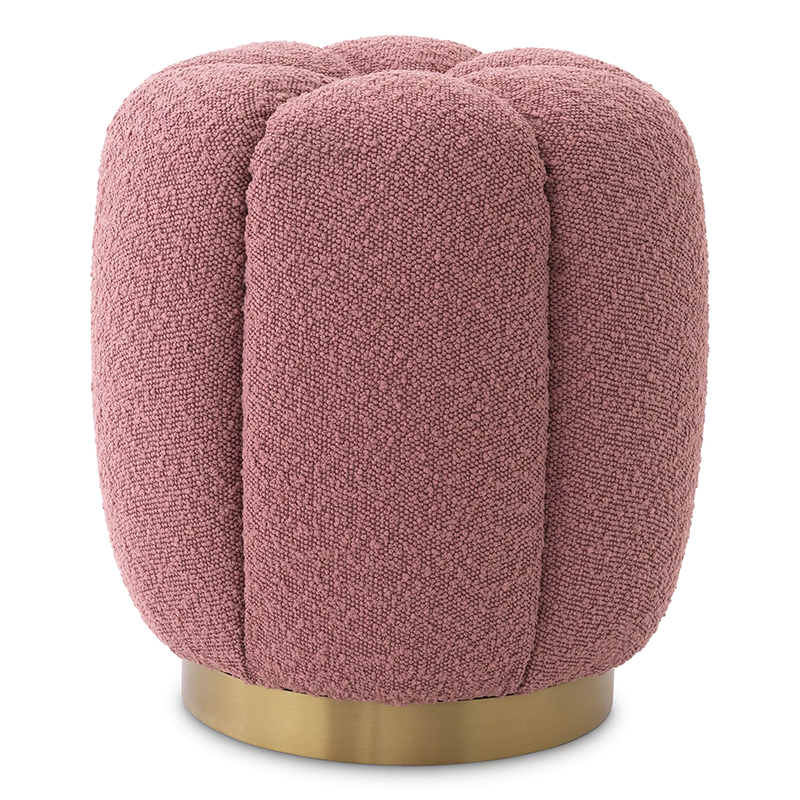 Пуф Eichholtz Stool Orchanic Boucle Rose Дымчатая Роза Латунь в Самаре | Loft Concept 