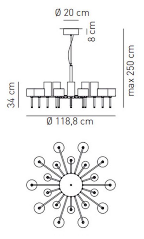 Люстра AXO Light Spillray lamps 20 в Самаре