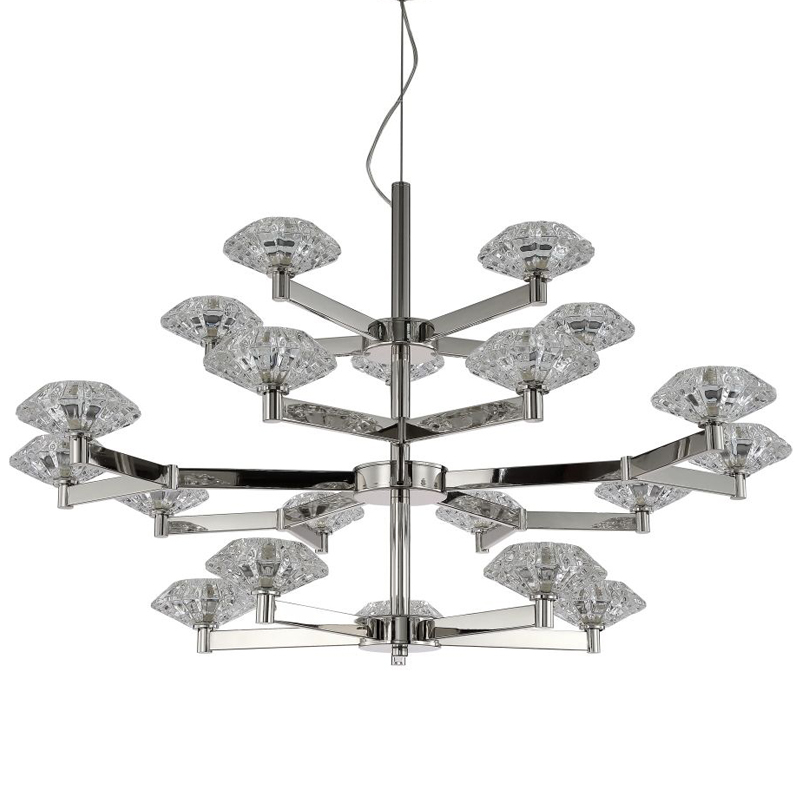 Люстра Yerker Chandelier Nickel 20 Никель Прозрачный в Самаре | Loft Concept 