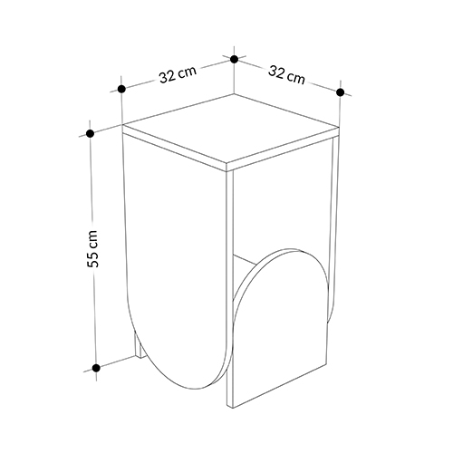 Стол приставной с овальными элементами бело-бежевого цвета NUN SIDE TABLE WHITE LIGHT MOCHA в Самаре