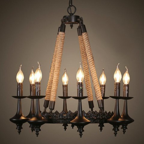 Люстра 8-Light Rustic Chandelier Черный в Самаре | Loft Concept 