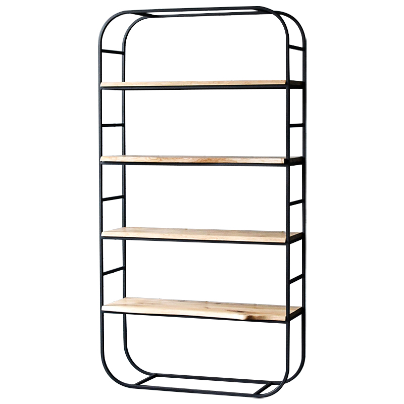 Стеллаж Dawood Industrial Metal Rust Rack Древесина Черный в Самаре | Loft Concept 