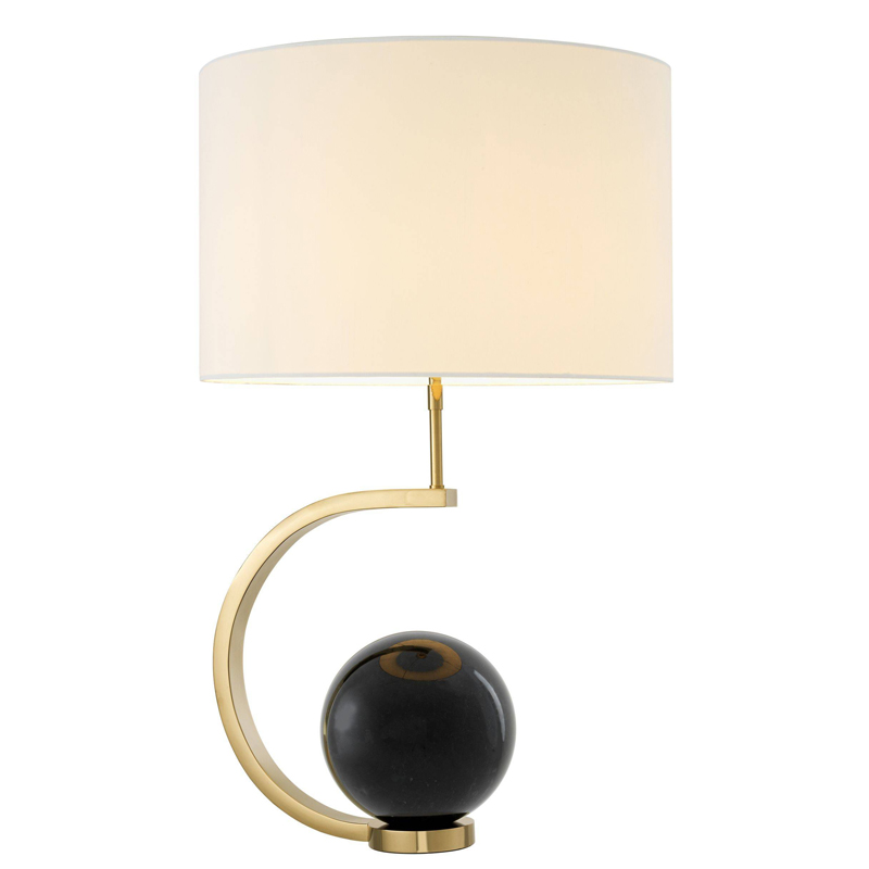 Настольная лампа Eichholtz Table Lamp Luigi Black marble Белый Глянцевое золото Черный Мрамор Nero в Самаре | Loft Concept 