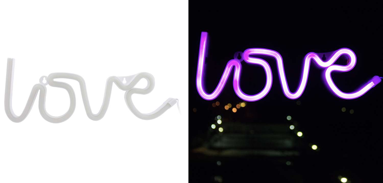 Неоновая лампа LOVE - фото