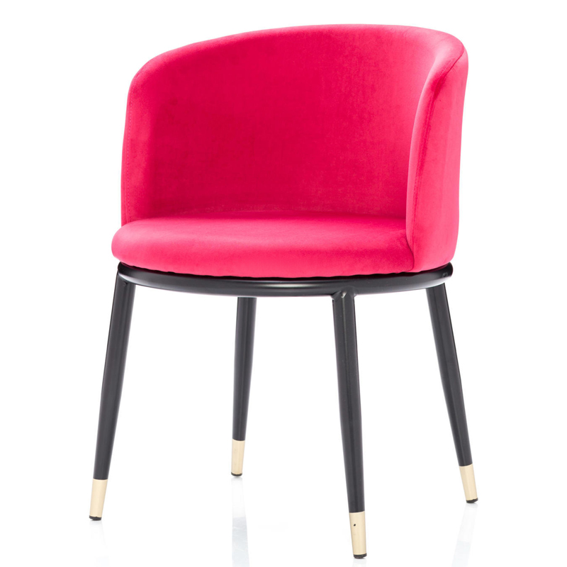 Стул Dining Chair Foucault Crimson Малиновый (Crimson) Черный Золотой в Самаре | Loft Concept 