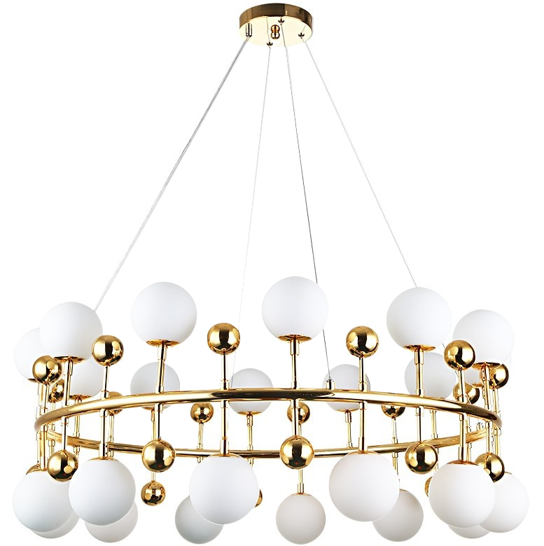 Люстра Milk Bubble Ring Chandelier Глянцевое золото Белый в Самаре | Loft Concept 