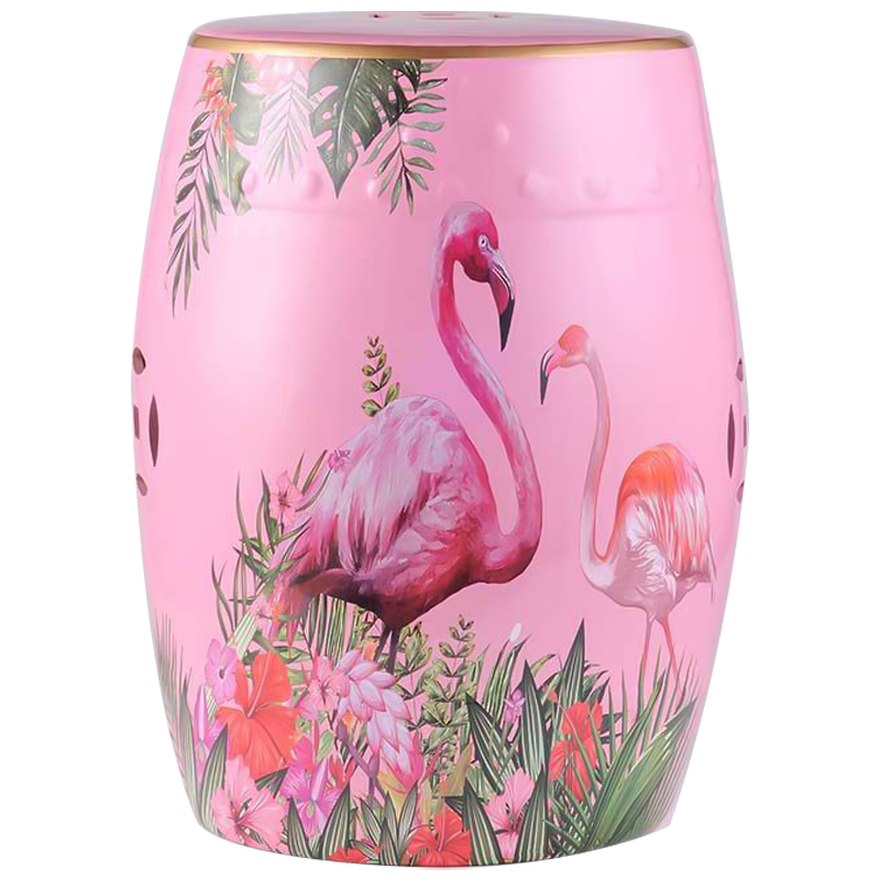 Керамический табурет Flamingo Tropical Animal Ceramic Stool Pink Розовый Зеленый в Самаре | Loft Concept 