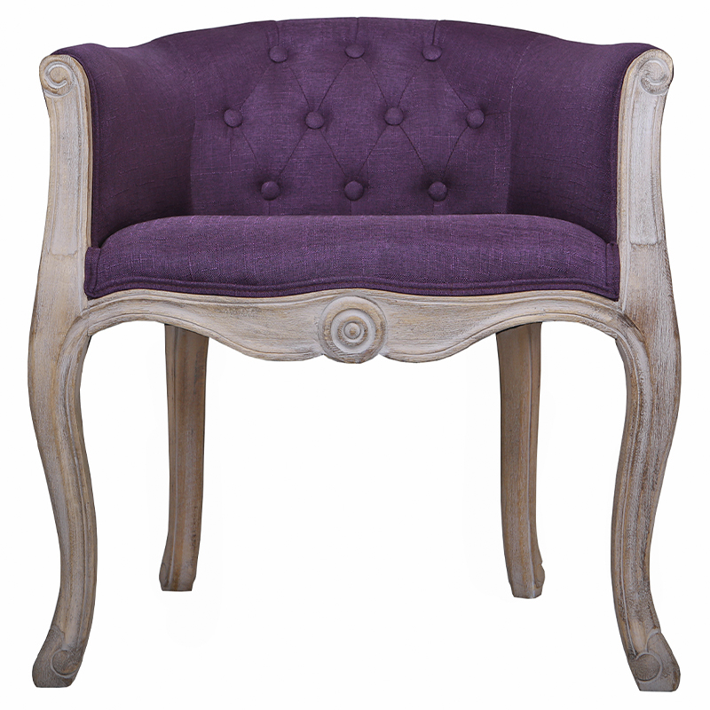 Кресло низкое в стиле прованс Louis French Armchair purple flax Фиолетовый Бежево-серый в Самаре | Loft Concept 